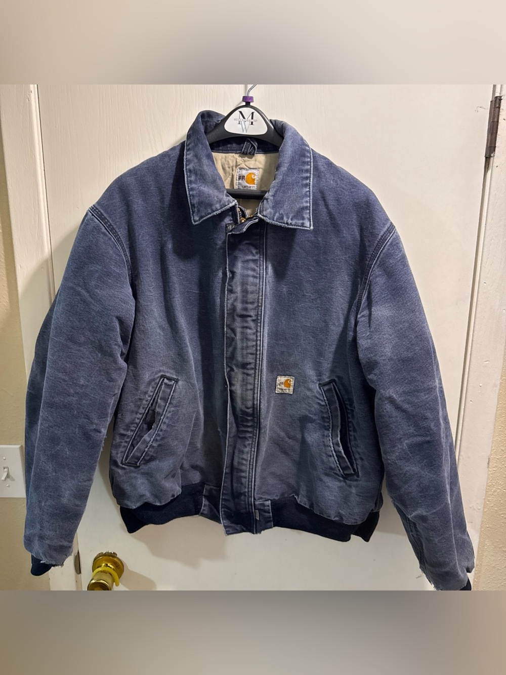 Carhartt Men's Navy Blue Bomber Work Jacket